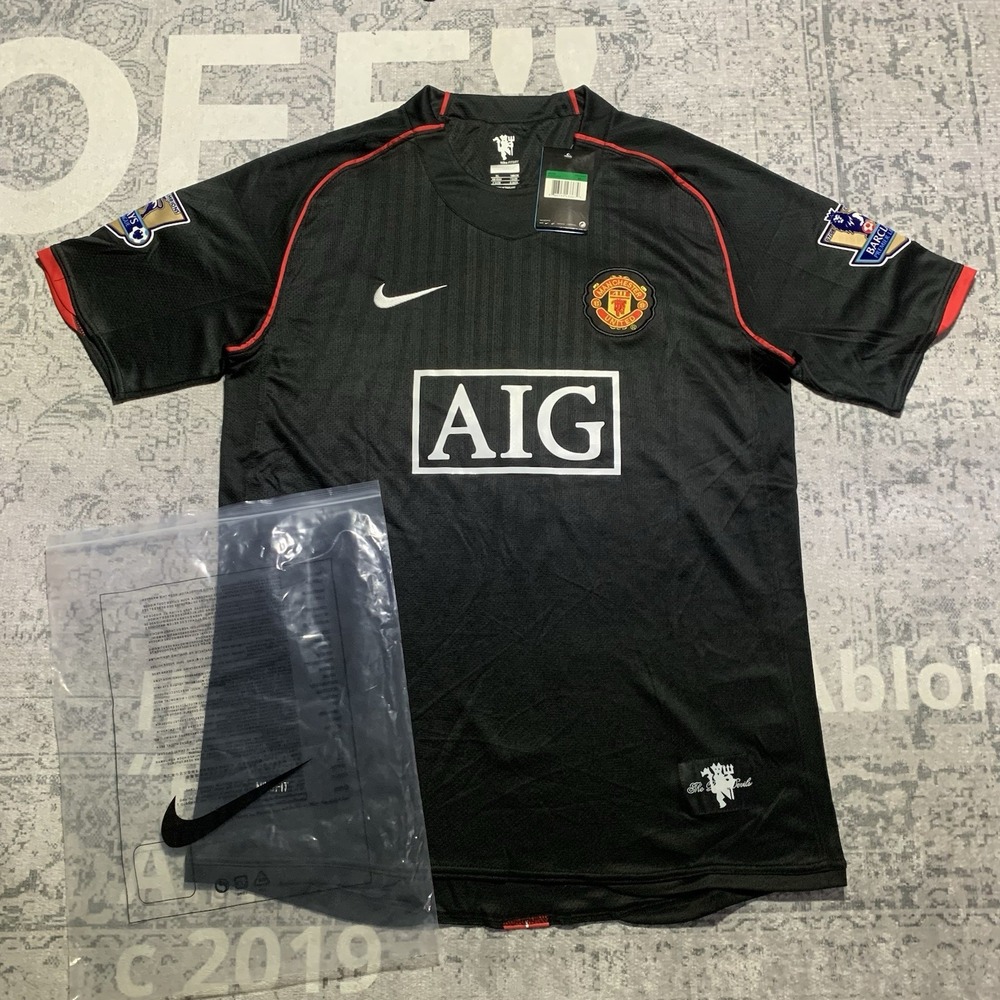 Nike Manchester United Ronaldo 7 Away Jersey Black 2007-08 NWT Mens Size XL